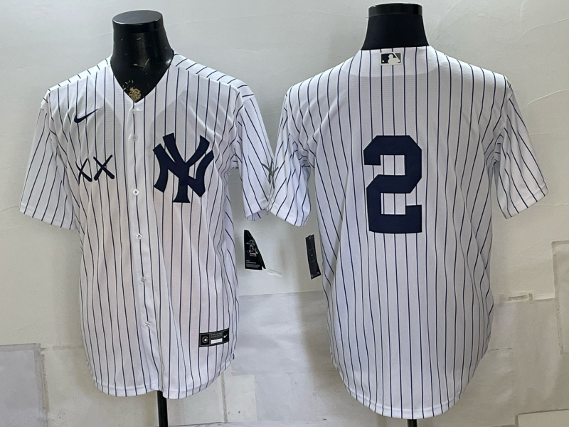 Men 2026 New York Yankees #2 Jeter white Nike MLB Jersey 080402->new york yankees->MLB Jersey